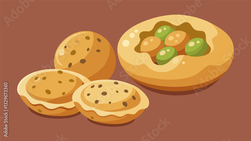 The dough was divided into small balls each one expertly flattened and filled with the savory mixture before being carefully sealed to create the perfect salte a shape.. Vector illustration