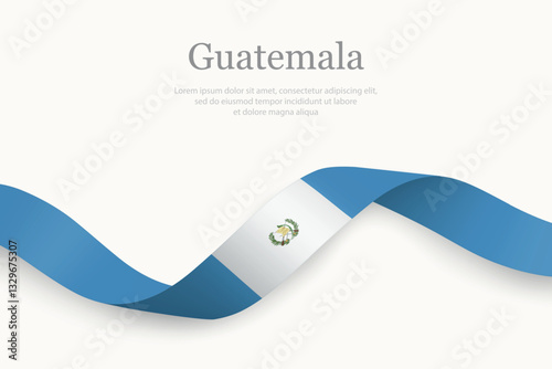 Guatemala flag on Waving ribbon