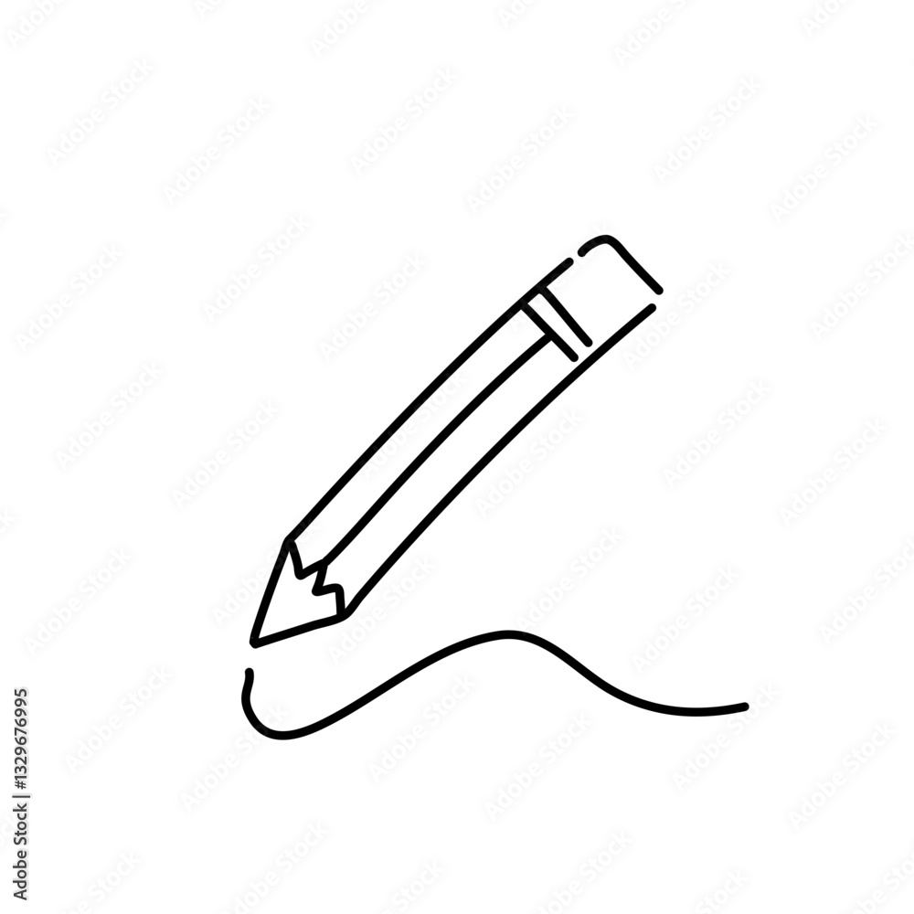 Fototapeta premium Black pencil line 