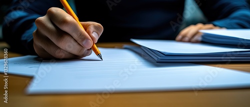 Hand Writing on Paper Documents