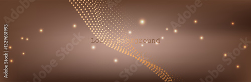 Abstract gold brown wave Geometrical Background Connection wave structure.  Connecting dots and lines.Big data visualization and Business.Premium background design with mocha mousse sound wave.Vector