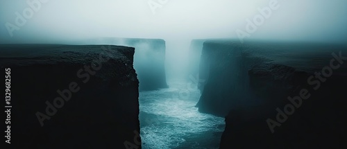 Misty Cliffs Embrace the Ocean's Mystery