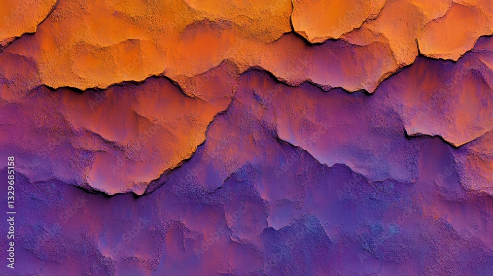 Naklejka premium A stunning abstract background featuring textured layers of purple and orange hues blending harmoniously