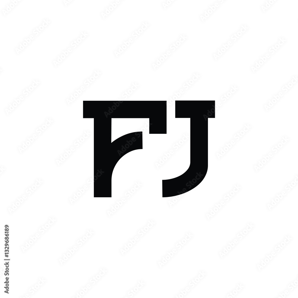 FJ monogram logo design letter text name symbol monochrome logotype alphabet character simple logo FJ monogram logo design letter text name symbol monochrome logotype alphabet character simple logo
