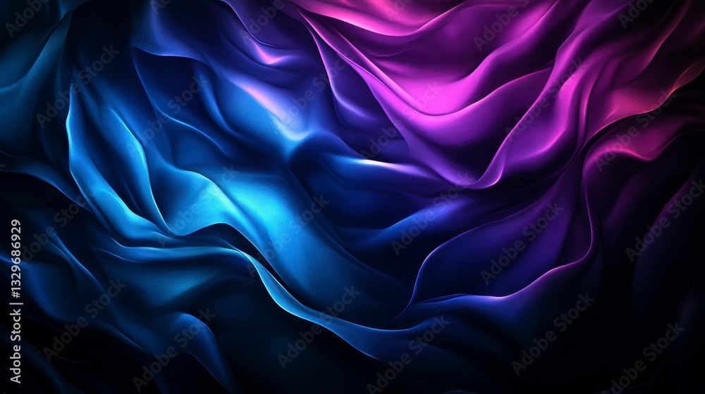 Fototapeta premium Fluid waves of color blend seamlessly in a digital abstract composition, creating a mesmerizing and tranquil atmosphere.