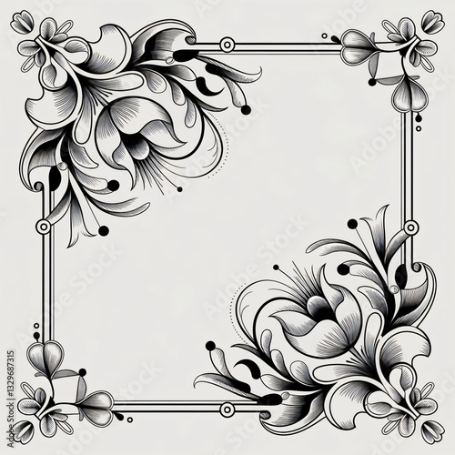 Thin Floral Border Designs for Poems, Letters, and Elegant Stationery
