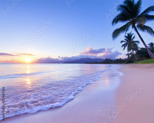 Serene tropical beach sunset