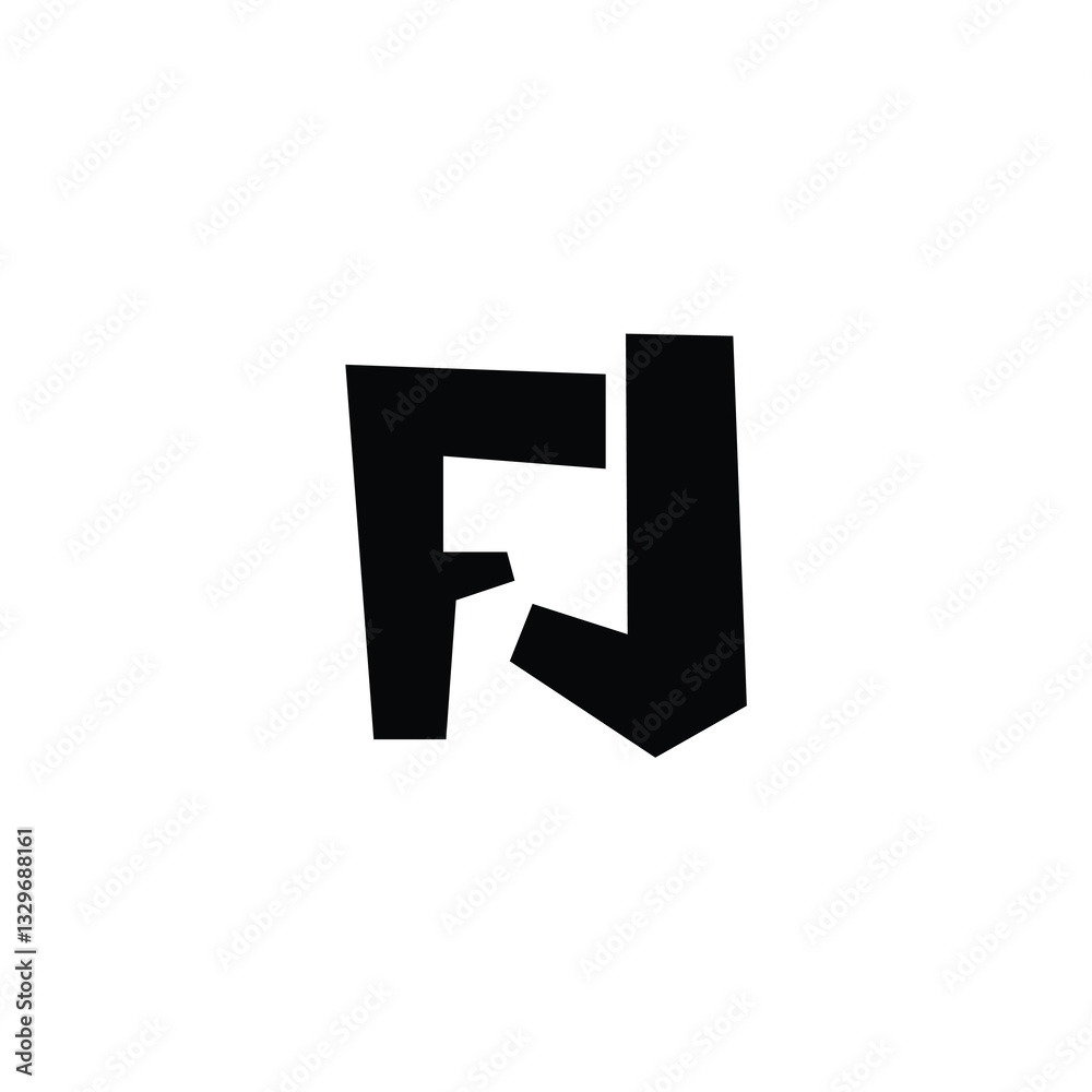 Fototapeta premium FJ monogram logo design letter text name symbol monochrome logotype alphabet character simple logo