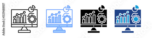 DATA DRIVEN icon multiple style collection set