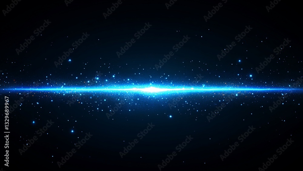 Obraz premium Cosmic light beam, space, digital illustration, glowing effect