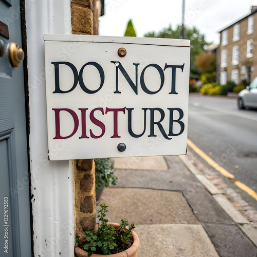 do not disturb sign on white on the street