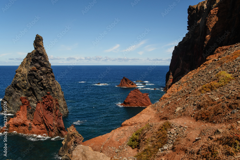 rocks and cliffs of Ponta de São Lourenço, Madeira, Portugal