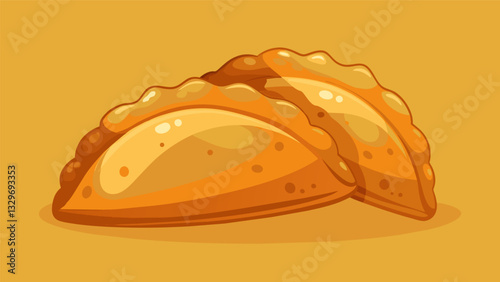 The empanadas are baked until they are a light golden brown with a delicious aroma filling the kitchen.. Vector illustration