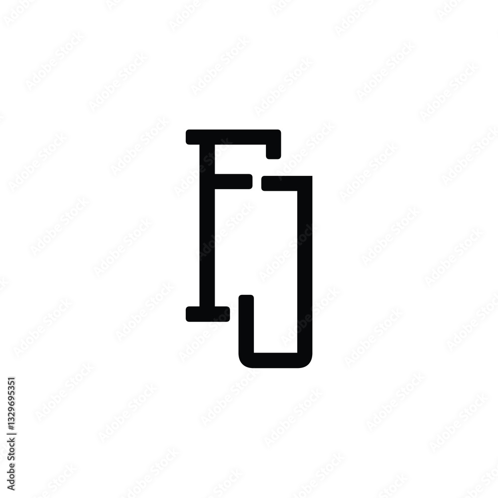 FJ monogram logo design letter text name symbol monochrome logotype alphabet character simple logo FJ monogram logo design letter text name symbol monochrome logotype alphabet character simple logo