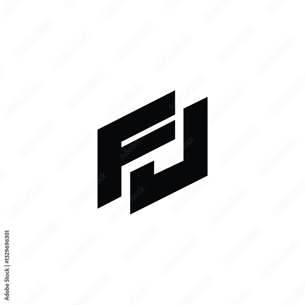 FJ monogram logo design letter text name symbol monochrome logotype alphabet character simple logo FJ monogram logo design letter text name symbol monochrome logotype alphabet character simple logo