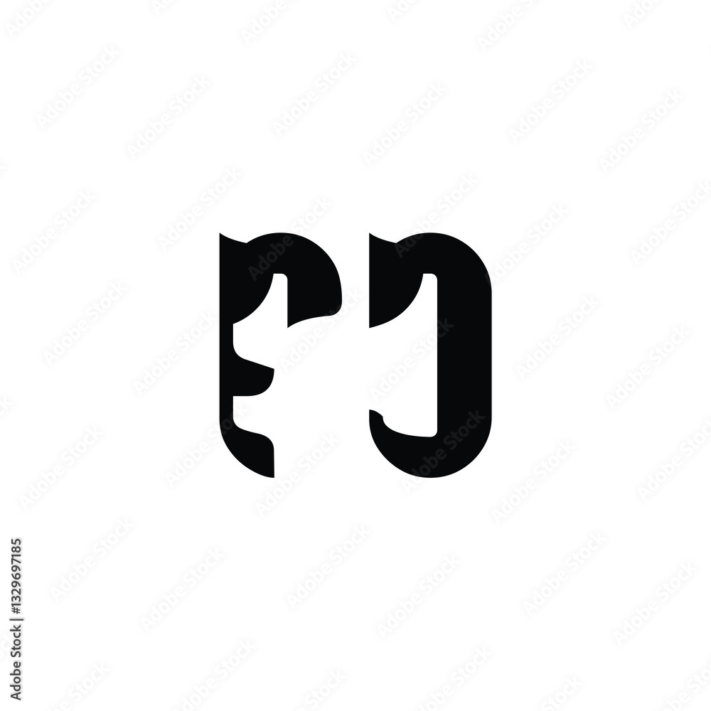 FJ monogram logo design letter text name symbol monochrome logotype alphabet character simple logo FJ monogram logo design letter text name symbol monochrome logotype alphabet character simple logo