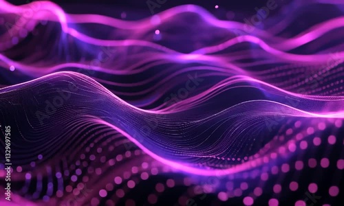 Wallpaper Mural Abstract waves of vibrant purple and pink light flowing smoothly Torontodigital.ca