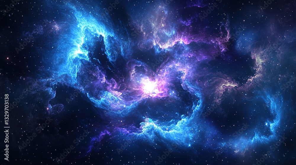 A cosmic nebula-inspired background with swirling deep blues, purples, and bright white specks, resembling a celestial space scene, cutout isolate white background A cosmic nebula-inspired background with swirling deep blues, purples, and bright white specks, resembling a celestial space scene, cutout isolate white background