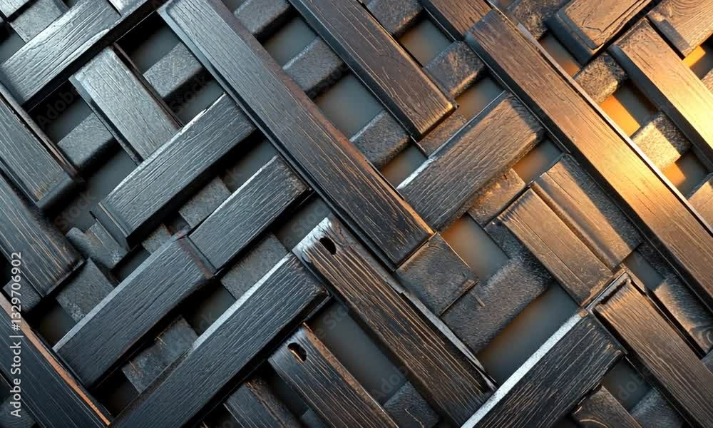 Close-up of an intricate woven texture with shadows and highlights