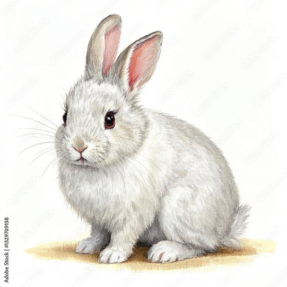 Obraz premium white rabbit isolated on white