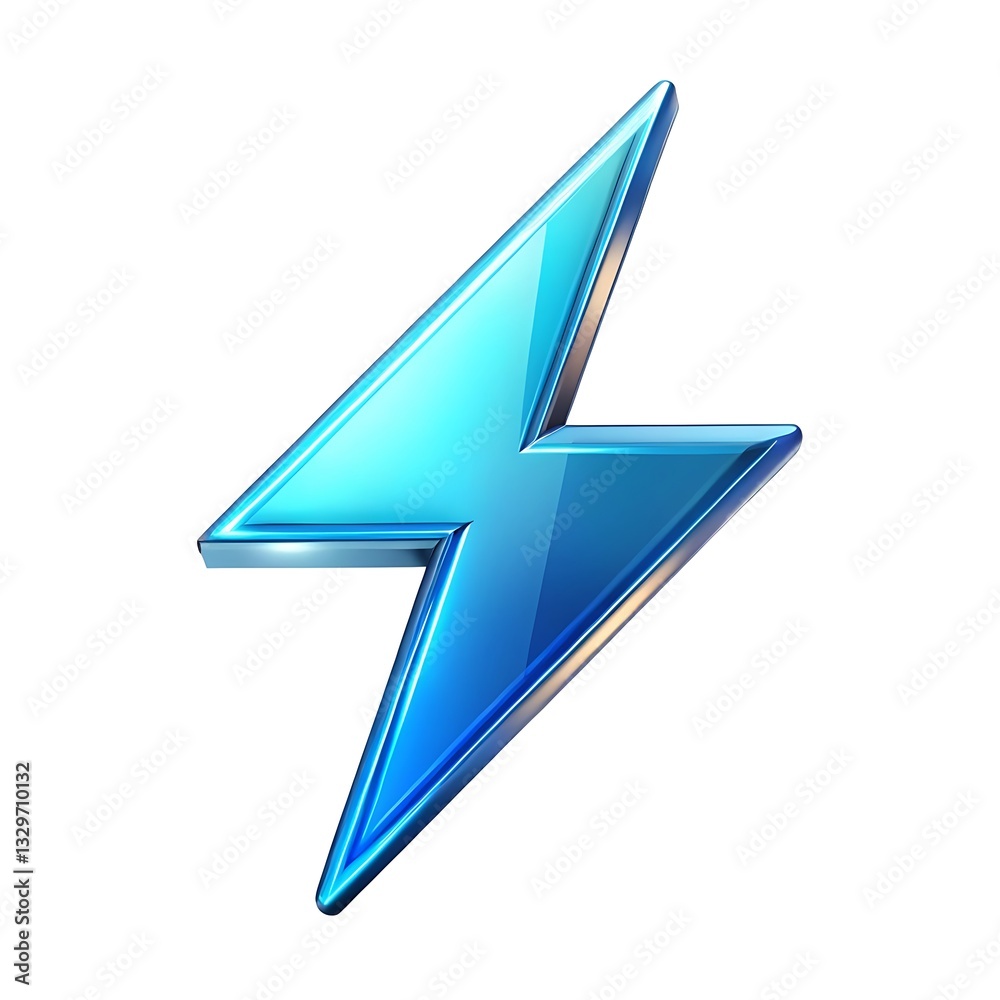 A Vibrant Blue Lightning Bolt Symbolizing Speed, Power, And Energy With A Glossy, 3d Effect A Vibrant Blue Lightning Bolt Symbolizing Speed, Power, And Energy With A Glossy, 3d Effect