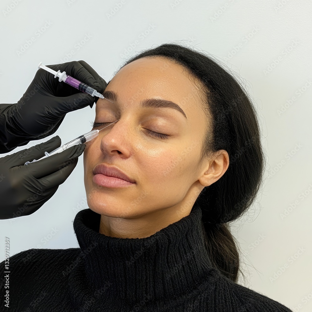 Fototapeta premium Aesthetic facial treatment in a spa closeup of woman's experience relaxing environment beauty concept