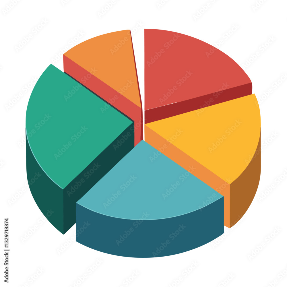 Obraz premium 3D Pie Chart vector, create a pie chart for business