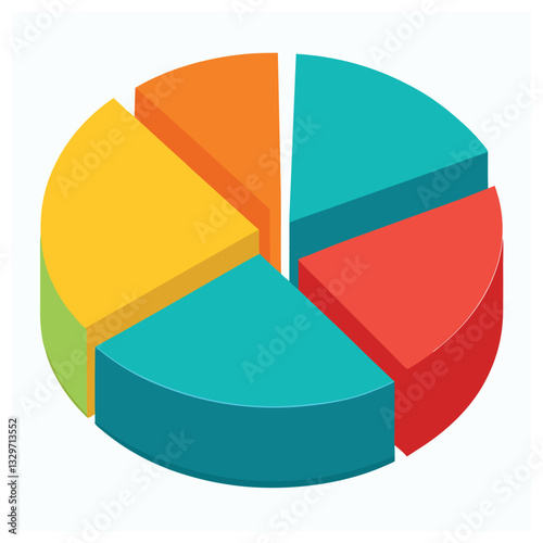 3D Pie Chart vector, create a pie chart for business