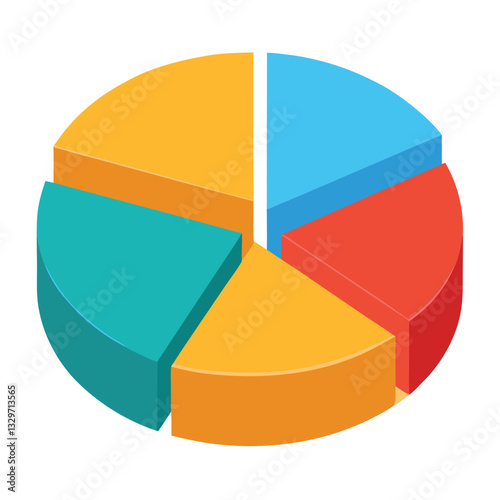 3D Pie Chart vector, create a pie chart for business