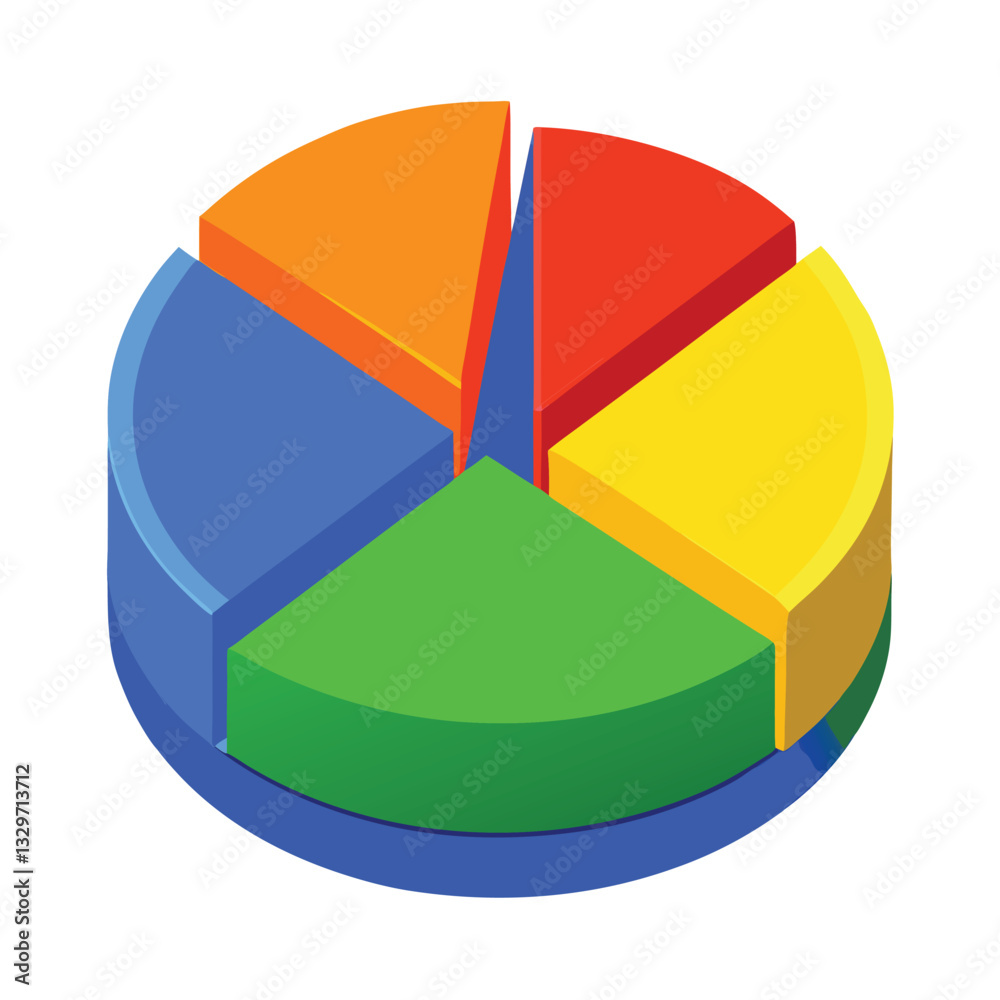 Obraz premium 3D Pie Chart vector, create a pie chart for business