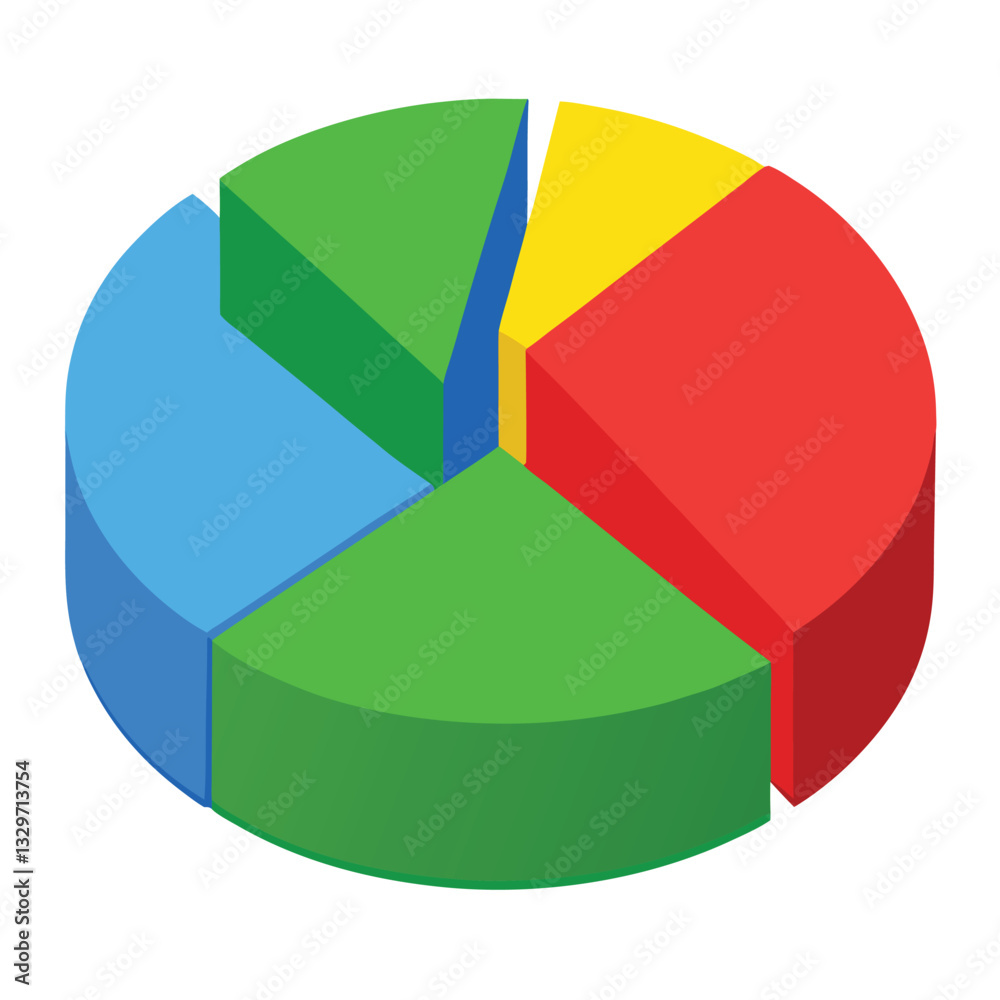 3D Pie Chart vector, create a pie chart for business 3D Pie Chart vector, create a pie chart for business
