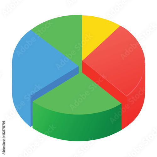 3D Pie Chart vector, create a pie chart for business
