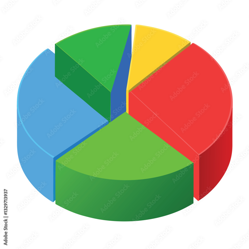 3D Pie Chart vector, create a pie chart for business 3D Pie Chart vector, create a pie chart for business