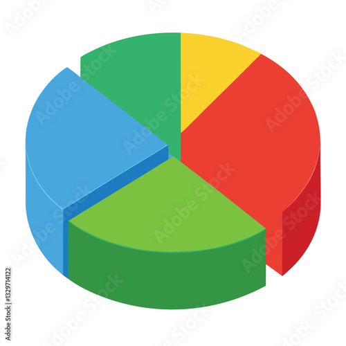 3D Pie Chart vector, create a pie char
