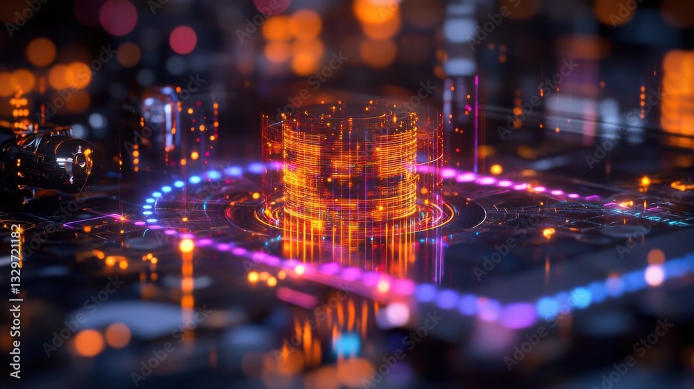 custom made wallpaper toronto digitalQuantum Core Illuminated by Intricate Qubit Project