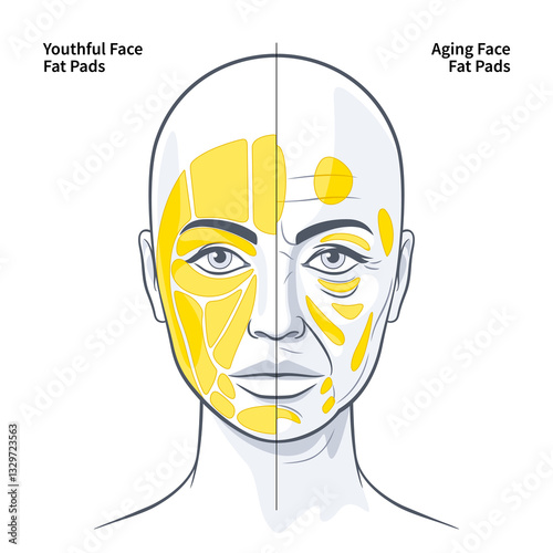 The Functional Anatomy of the Superficial Fat Pads Youthful and Aging Face illustration