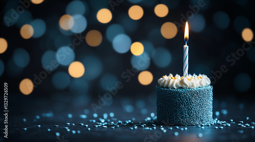 Beautiful birthday background with a cake, perfect for festive postcards