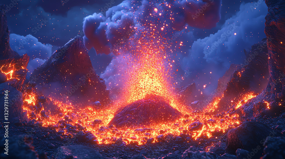 erupting volcano erupting volcano