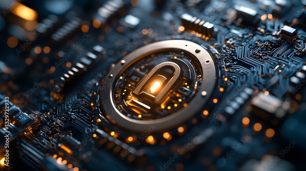 Fototapeta premium Quantum encryption protecting sensitive business data with advanced security protocols