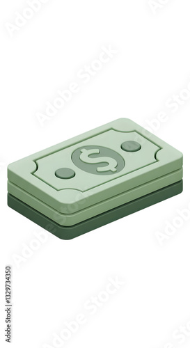 Stack of Dollar Bills isolated on transparent background