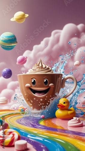 Whimsical Kawaii Coffee Fantasy