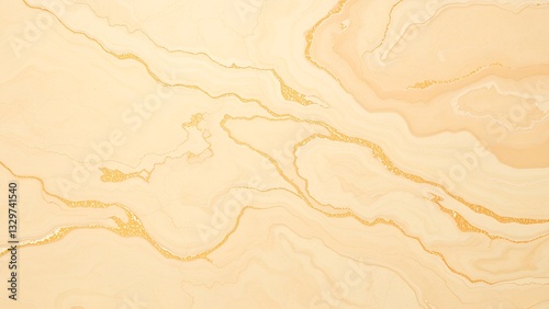 Serene Desert Dawn, Swirling Sands And Gilded Light In A Dreamy Abstract Landscape