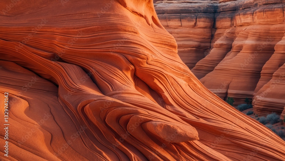 Obraz premium Textured orange sandstone from the canyon.