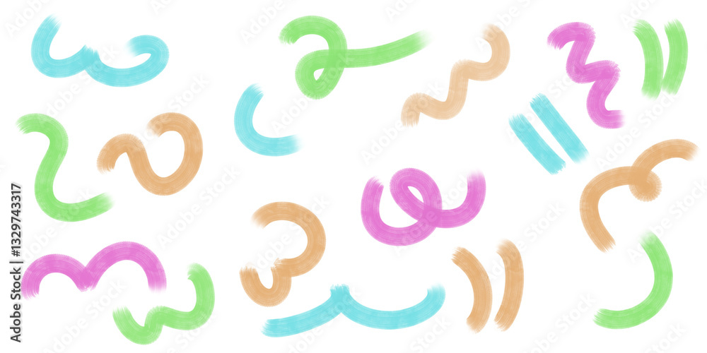 Set of colorful, hand-drawn, sketchy party confetti, graphics, for note-taking, annotations, card-making Set of colorful, hand-drawn, sketchy party confetti, graphics, for note-taking, annotations, card-making