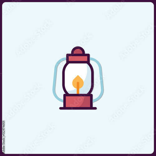 Charming vintage lantern illustration evoking warmth and nostalgia icon