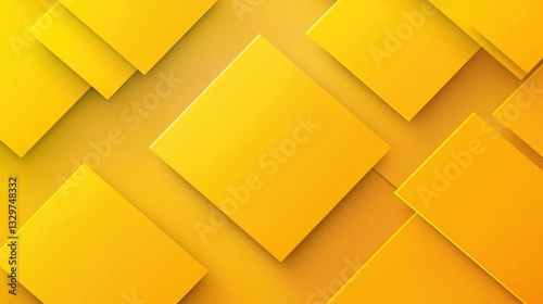 Yellow abstract background with overlapping geometric shapes creating dynamic composition