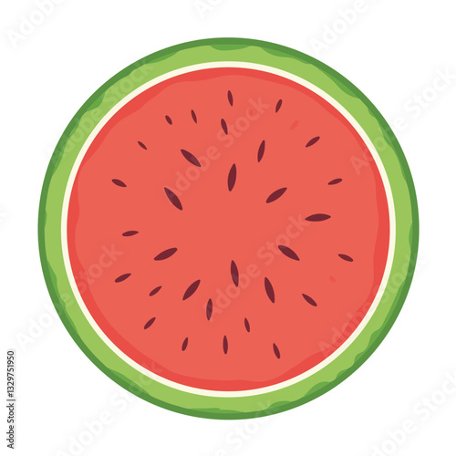 Colorful watermelon piñata illustration on white background, festive decor