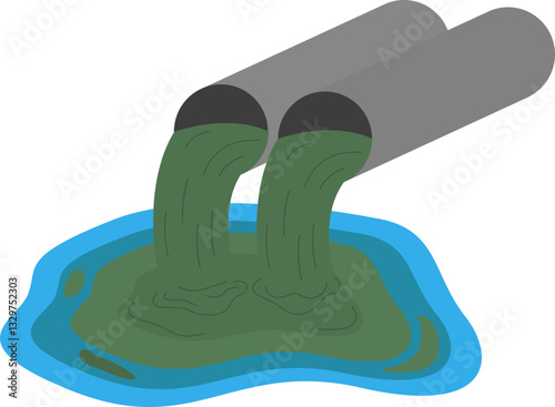 Water Pollution Illustration