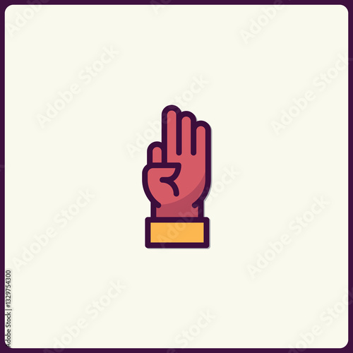 Distinct Hand Gesture Icon Depicting Symbolic Meaning and Expressive Sign