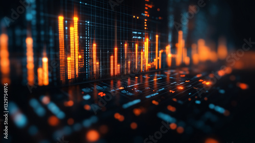 Business with technology, high technology for future. Generative AI Illustration.